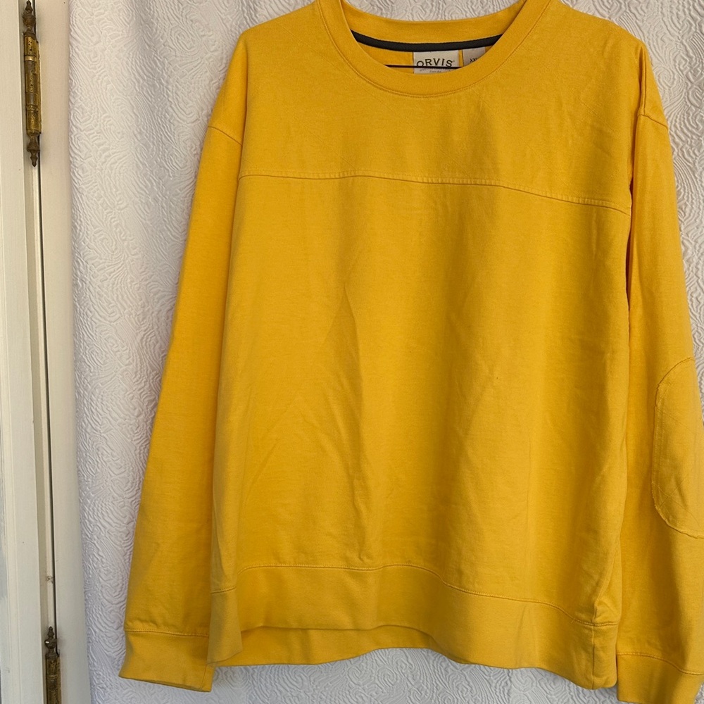 Orvis Men's Bright Yellow Crewneck Sweater